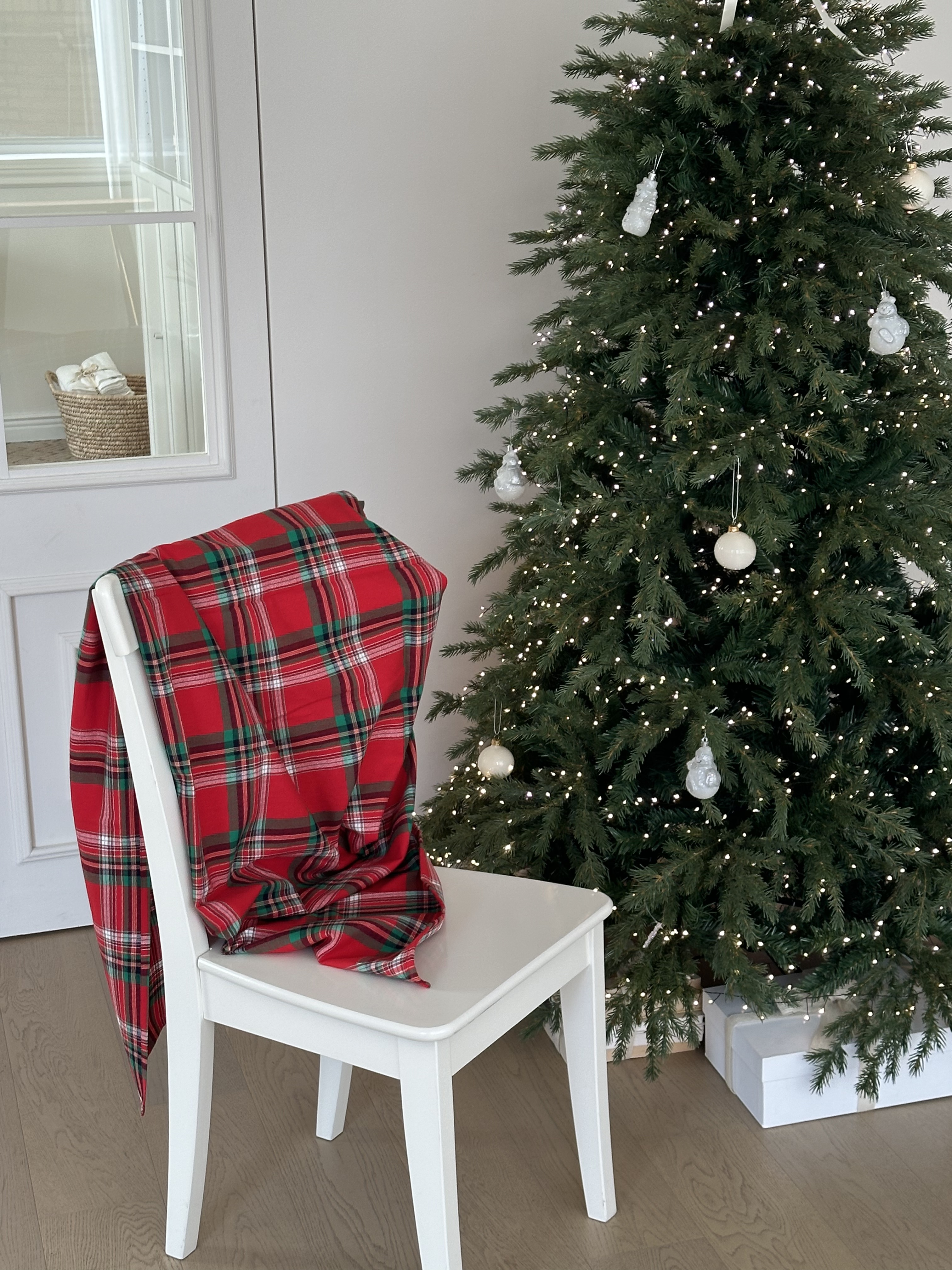 (광목파우치증정)노엘 크리스마스 테이블보 헤링본 기모 타탄체크 식탁보 덮개 캠핑