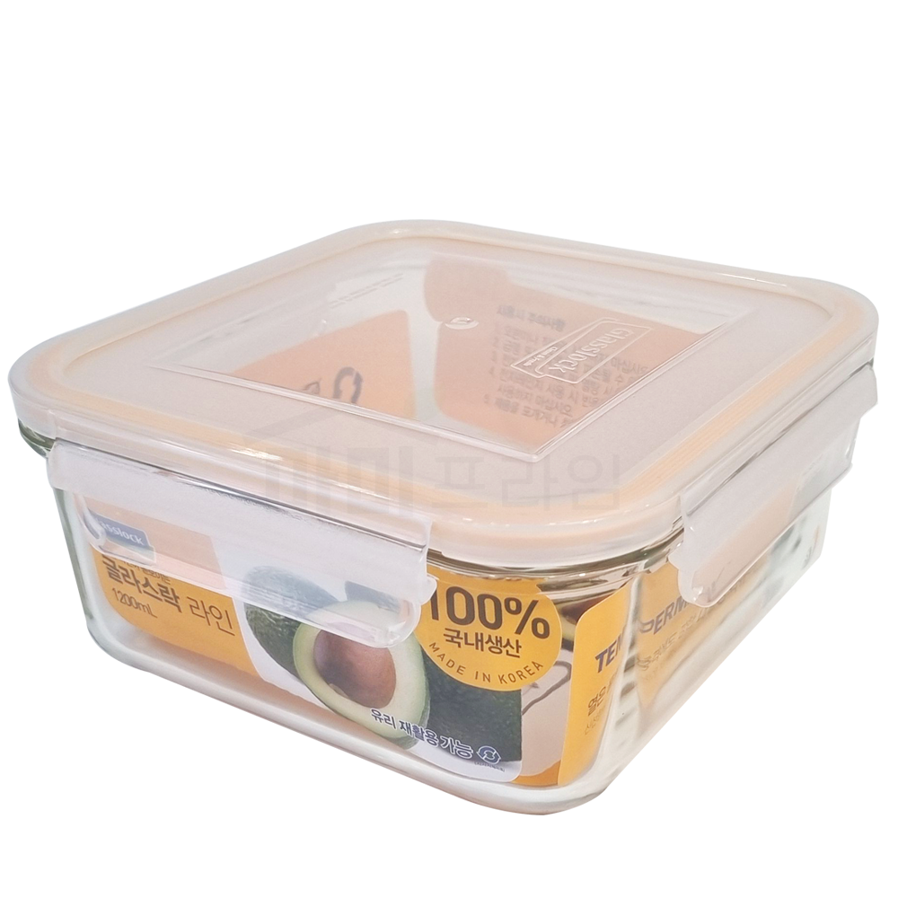 반찬통 밀폐용기 정사각 1200ml - 상품 이미지