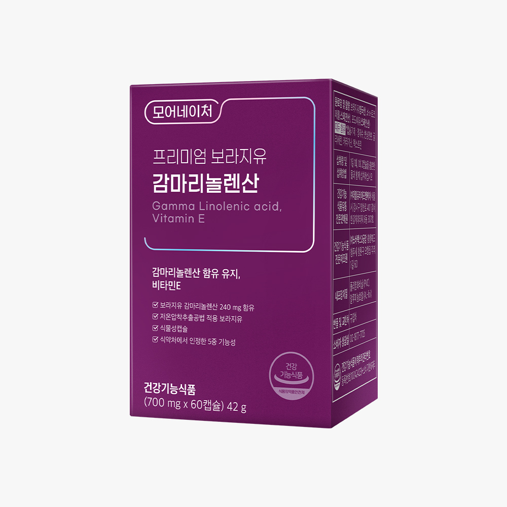 모어네이처 감마리놀렌산 보라지유 GLA PMS 생리 월경 전 증후군 60캡슐, 1개 - 메인 이미지