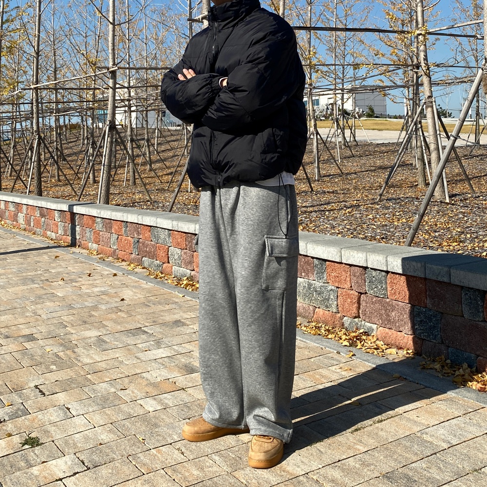남자기모와이드팬츠 보아털바지 남성융털바지 - 상세 이미지 3