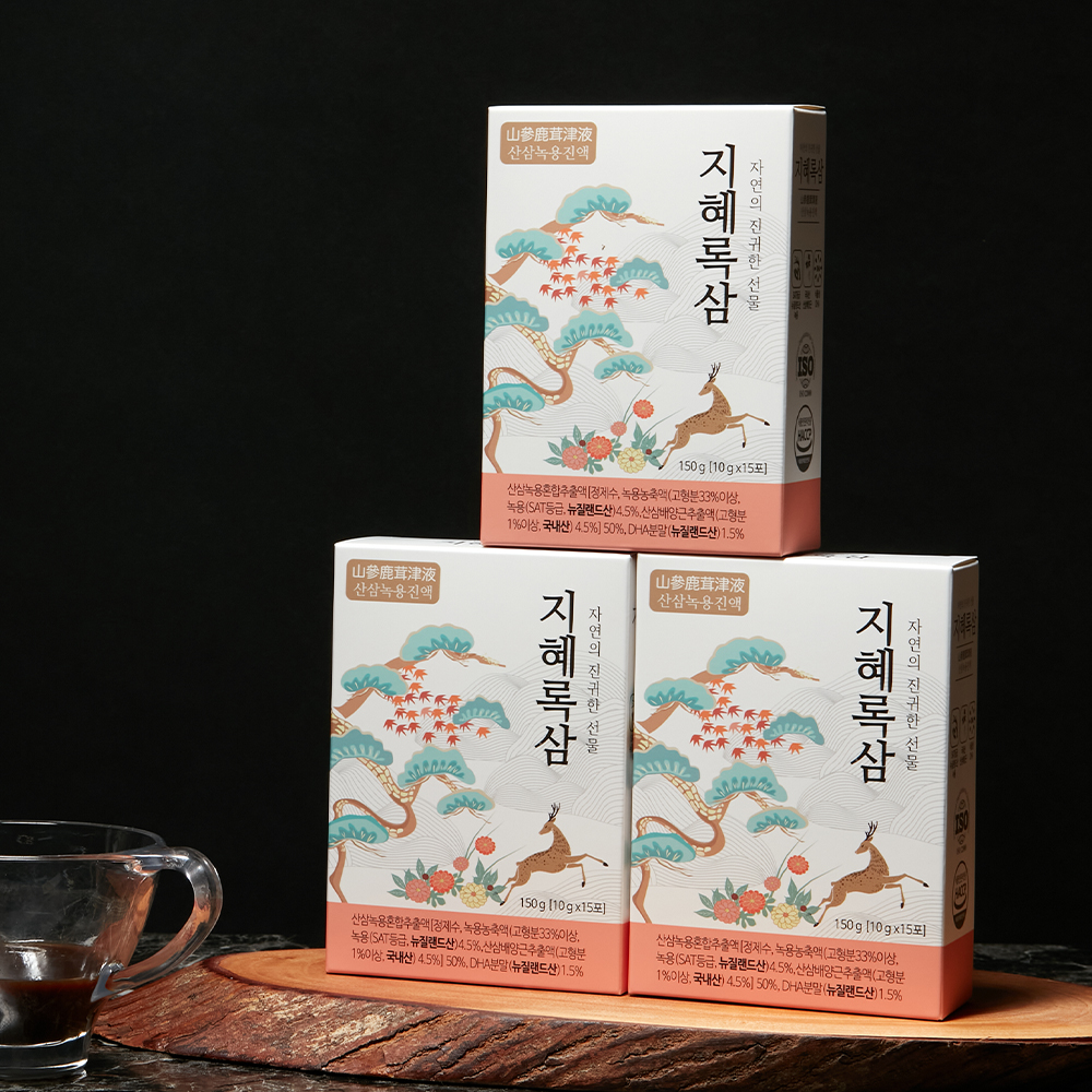 [지혜록삼] 100년 산삼 녹용진액 어린이 부모님 직장인 수험생 생녹용 녹용즙 8박스 - 상세 이미지 4