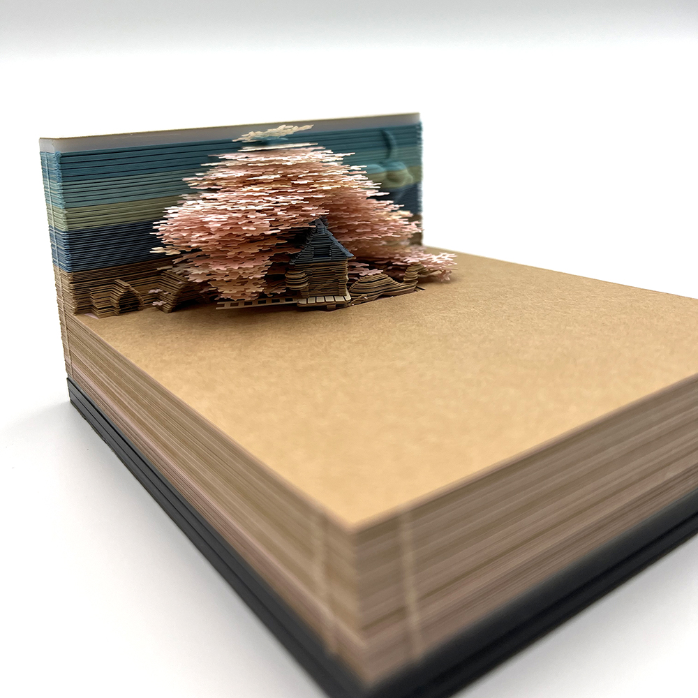 3D 입체 감성 메모지 LED조명 메모패드 벚꽃 집 장식 인테리어 선물 - 상세 이미지 3