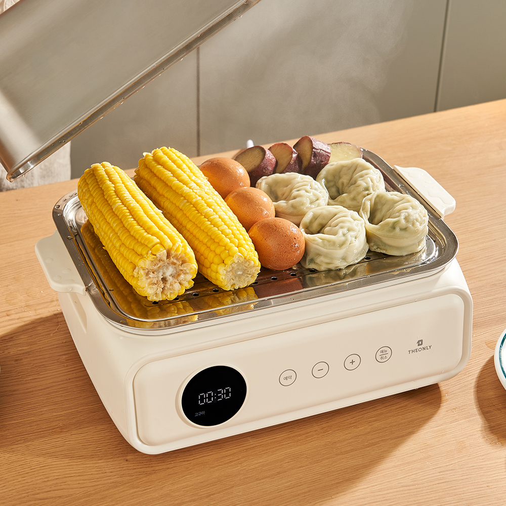 디온리 25년형 올스텐 터치 디지털 2단 고구마 계란찜기 세라믹 멀티쿠커 NAS421CW