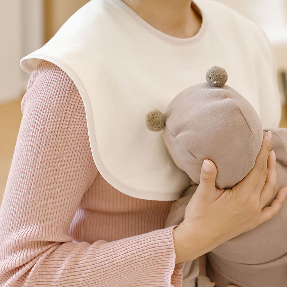 베이비소풍 엄마 턱받이 오가닉 유기농 양면 아기 침받이 수유 앞치마 트림 패드