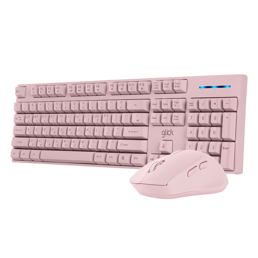 지클릭커 오피스프로 WMK60 스탠다드 M 무선 키보드 인체 공학 무소음 마우스 키스킨 포함 세트 그린 - 상세 이미지 5