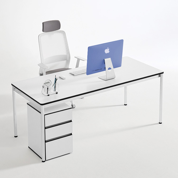 e스마트 코지 데스크 라운드모서리 책상세트 1200x600 화이트 프레임