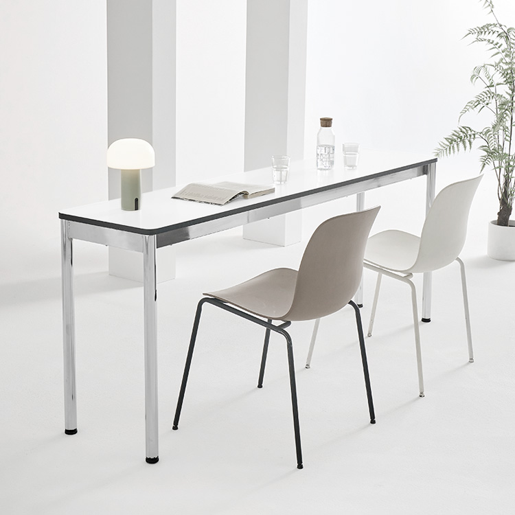 e스마트 코지 라운드모서리 사이드테이블 1200 화이트 프레임