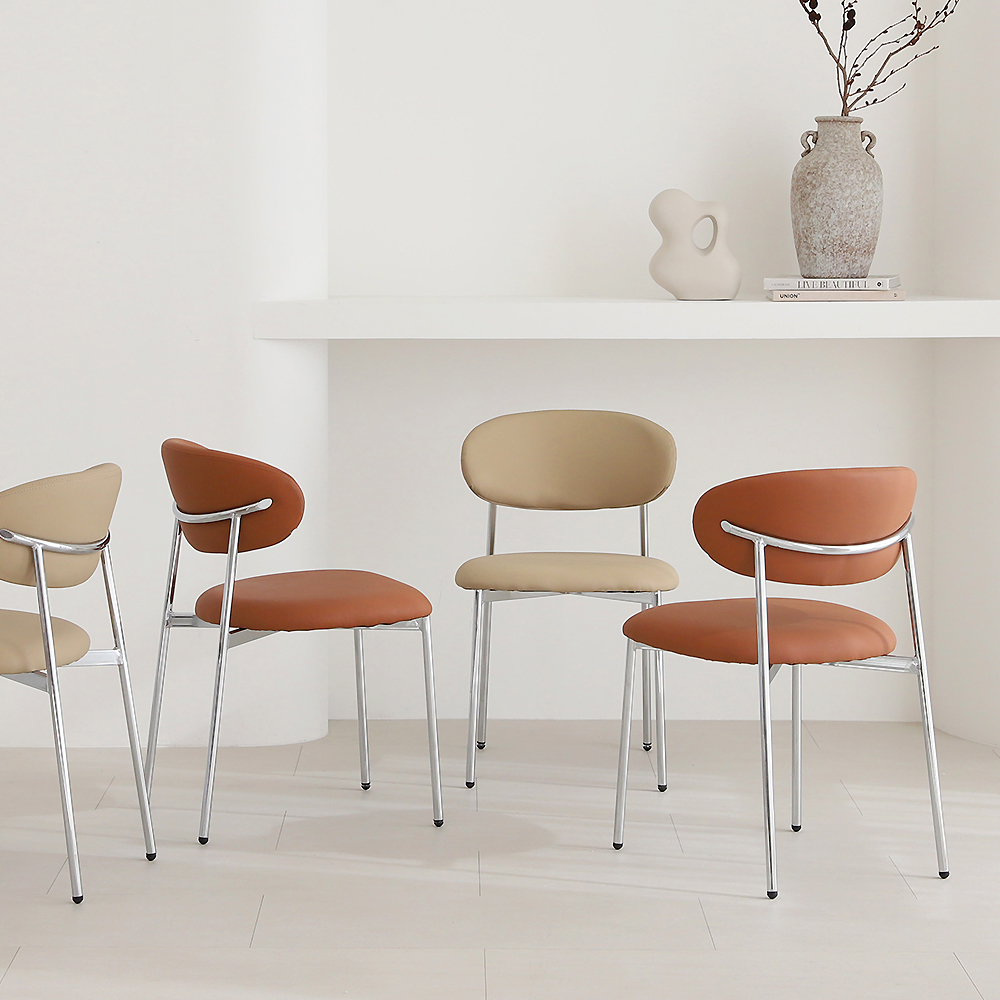 1+1 레오나 미드센츄리 모던 디자인 카페 인테리어 패브릭 식탁의자