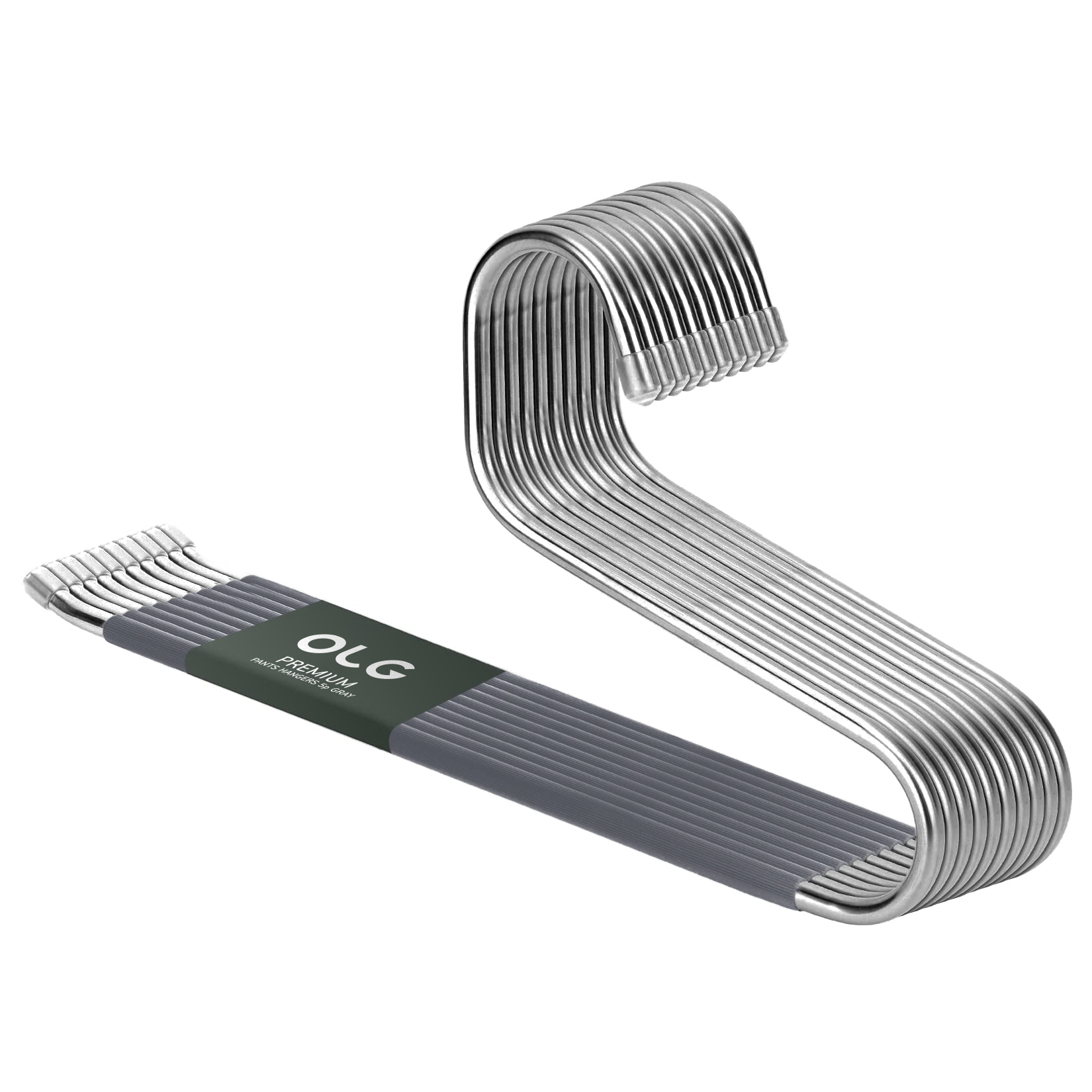 올지 8mm 논슬립 바지걸이 스텐 그레이, 10개