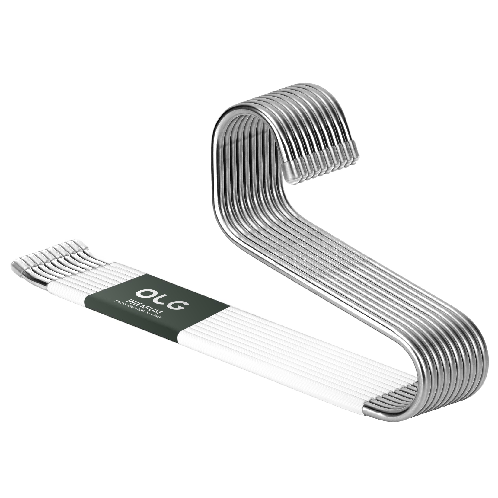 올지 8mm 논슬립 바지걸이 스텐 화이트, 10개