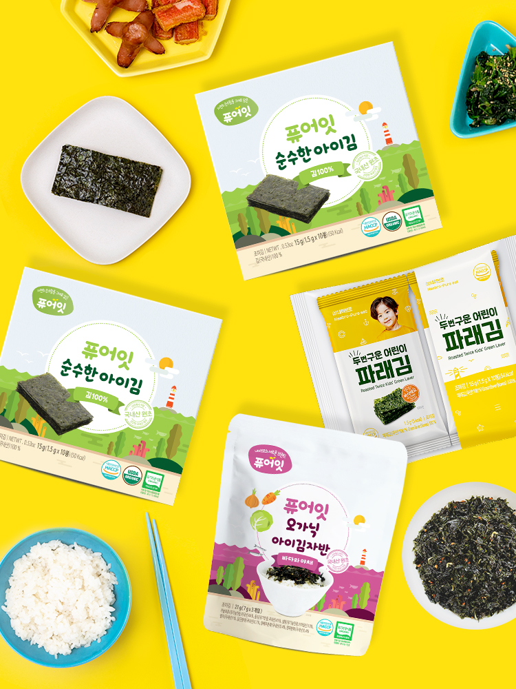 퓨어잇 유기농 아이김 김자반 골고루 5팩세트 아이반찬