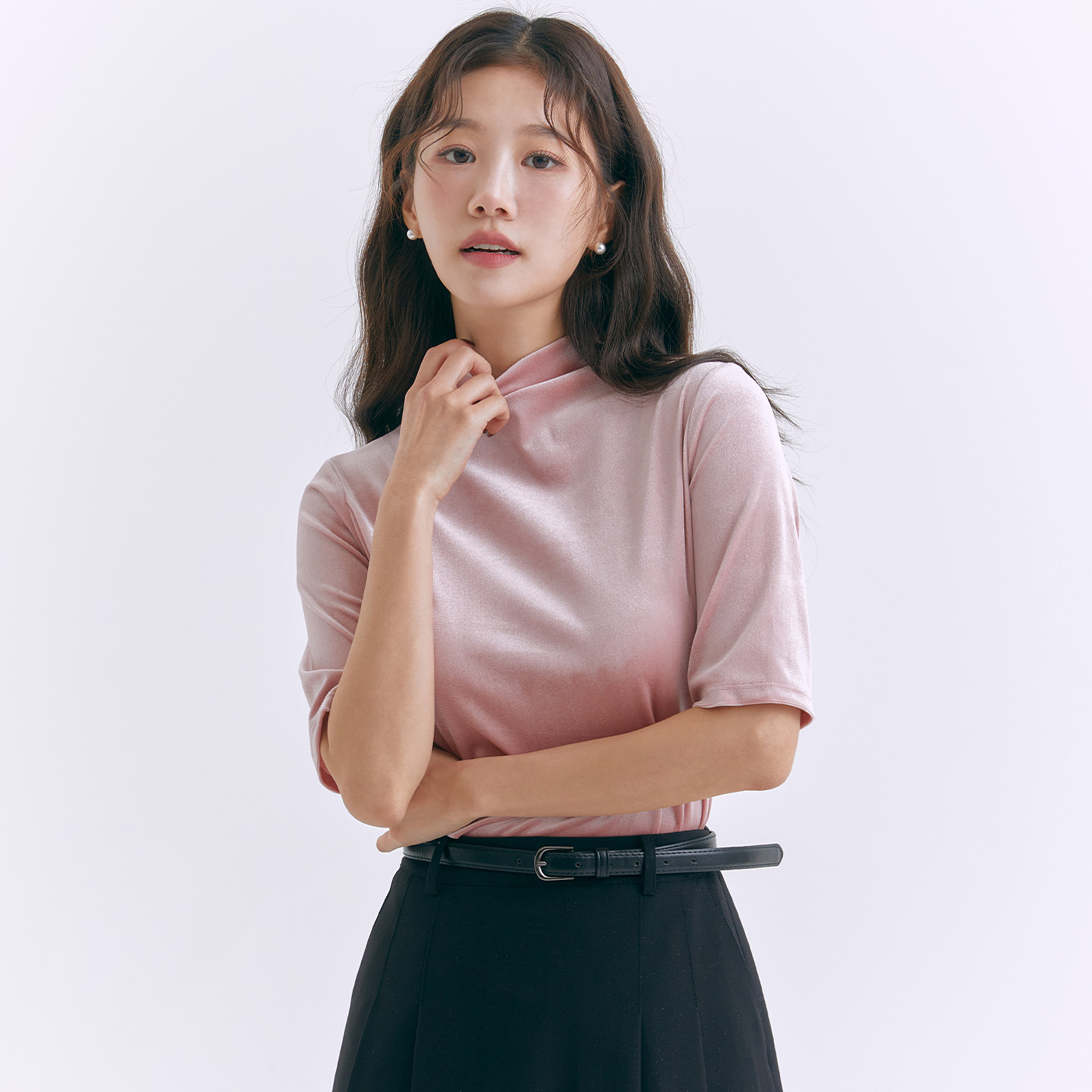로엠 벨벳 반팔 티셔츠 RMLWE4CR11 - 상세 이미지 2