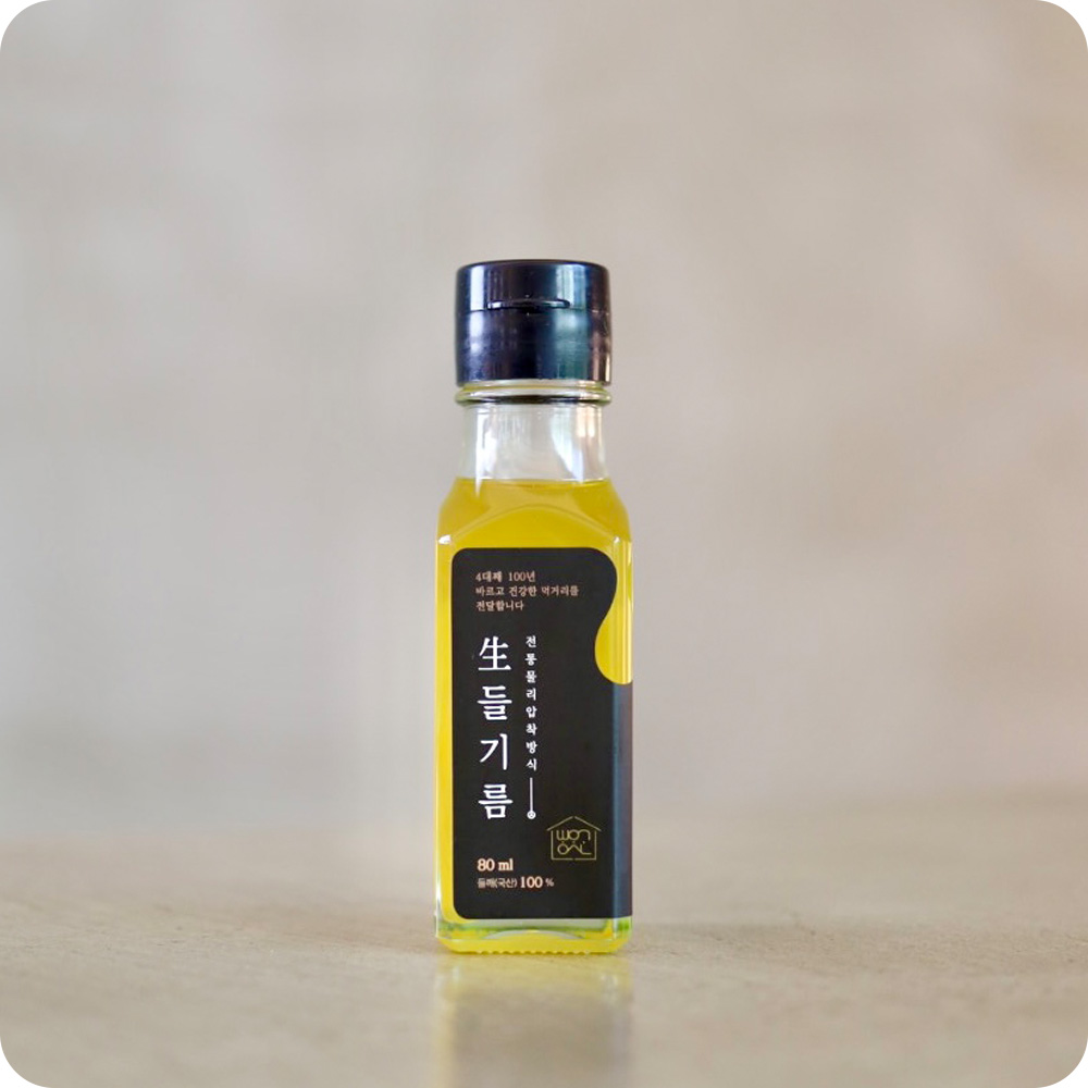 빵앗간며느리 국산 통들깨 저온 냉압착 생들기름 80ml, 1개 - 상품 이미지