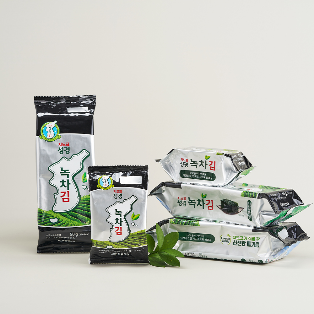[성경김본사] 지도표 대용량 녹차 도시락김(80매) 50g, 5개 - 상세 이미지 3