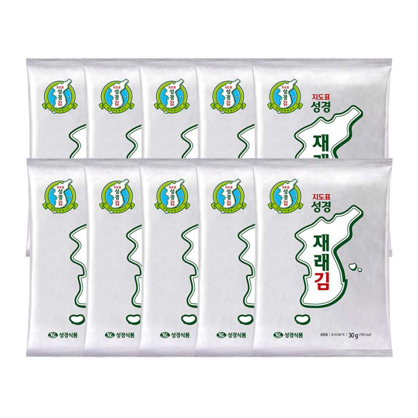 성경김 재래 전장김 조미 재래 구운 맛있는 김 30g, 10개 사진 1