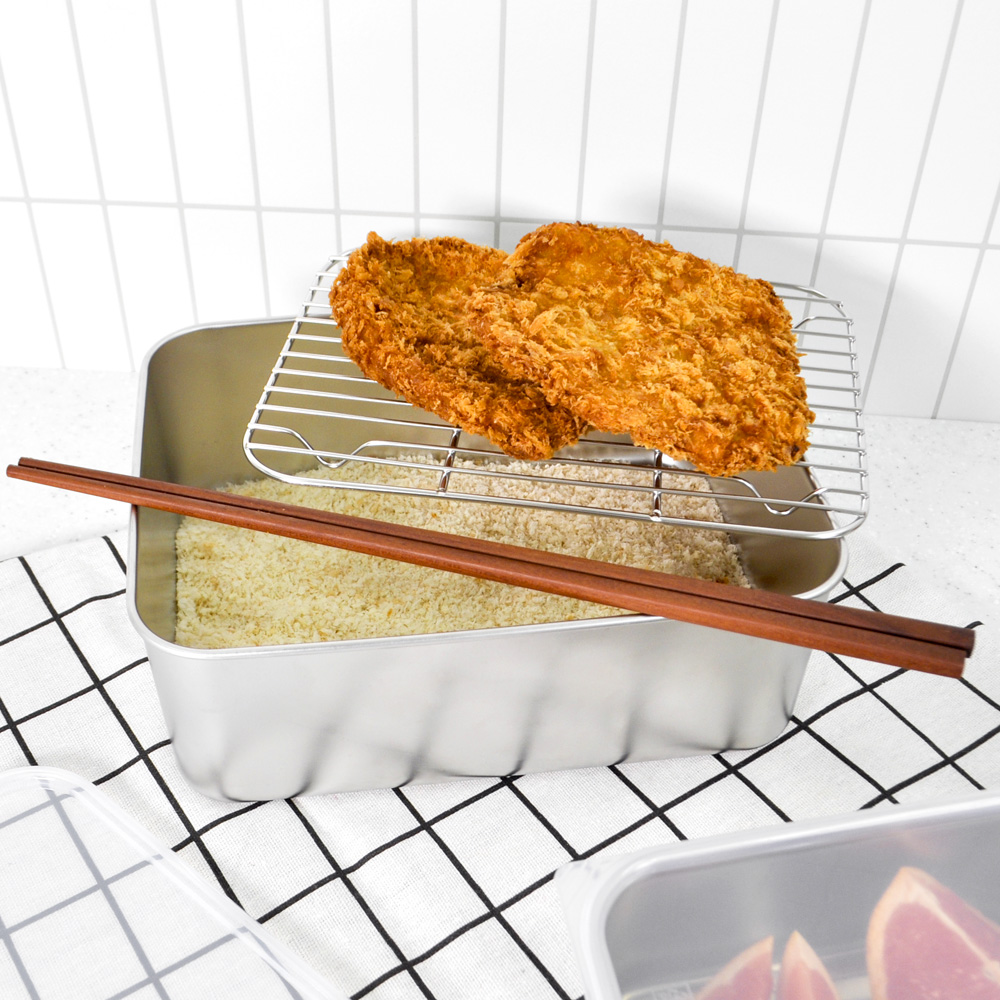 키친유 스텐 밧드 세트 깊은형 3000ml 바트 대형 사각 트레이 거름망 투명 뚜껑 밀폐 - 상세 이미지 5