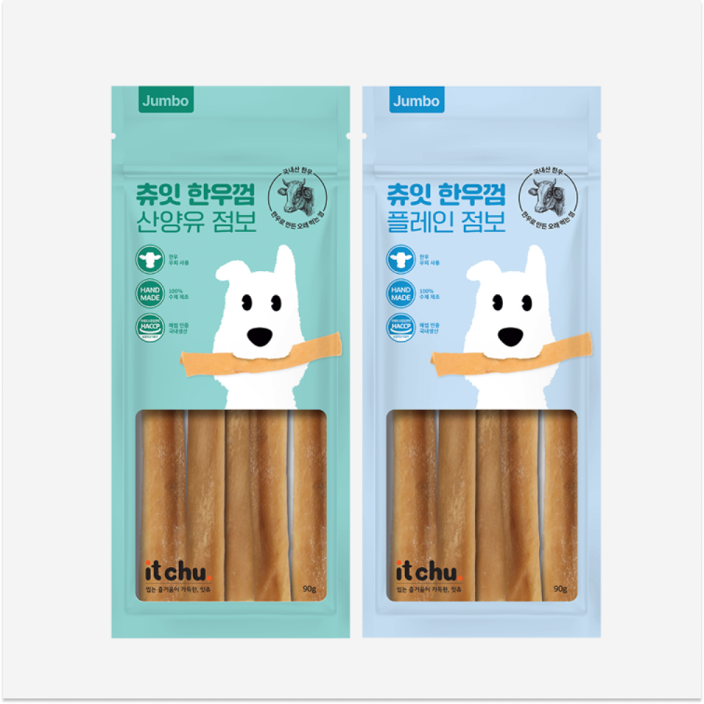 츄잇 대형견 한우껌 90g 1+1 오래먹는 치석제거 수제간식 소가죽