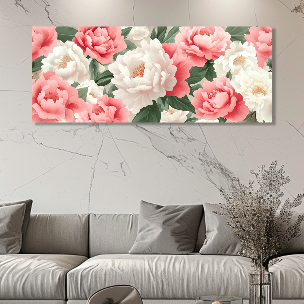 화사한모란 150x60cm 캔버스액자 모란꽃 - 상세 이미지 4