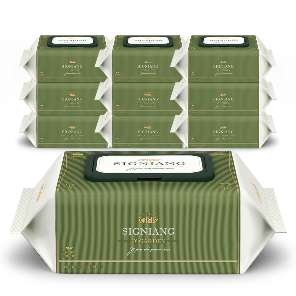 아이러브베베 시그니앙 오가든 75g엠보 아기물티슈 77매, 10개