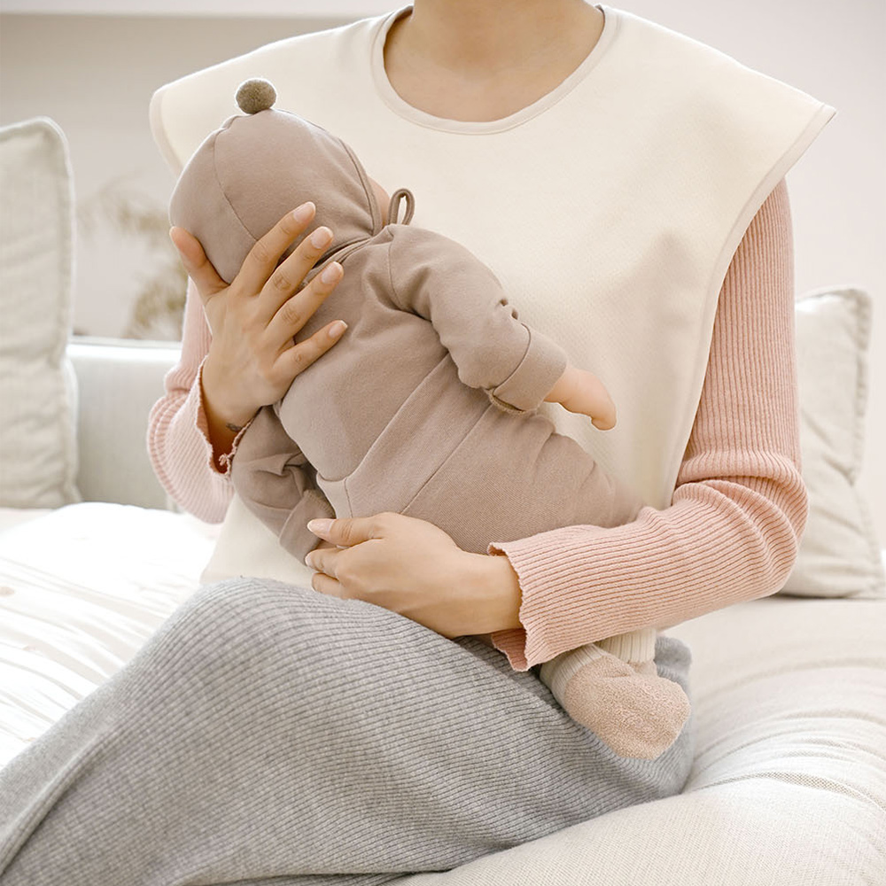 베이비소풍 엄마턱받이 세트 / 오가닉 순면 양면턱받이 아기침받이 수유앞치마 트림패드