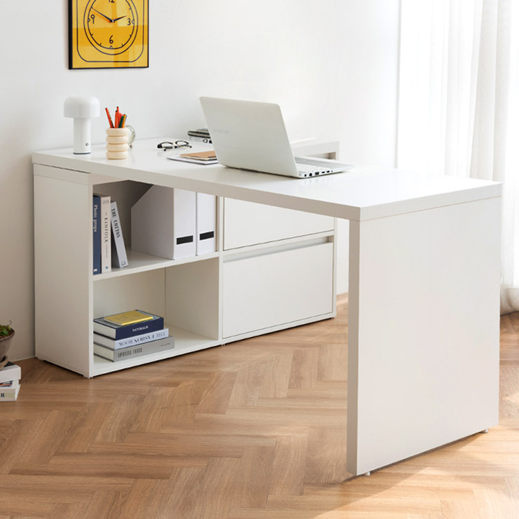 e스마트 와이즈 1인용 ㄱ자 책상세트 1400