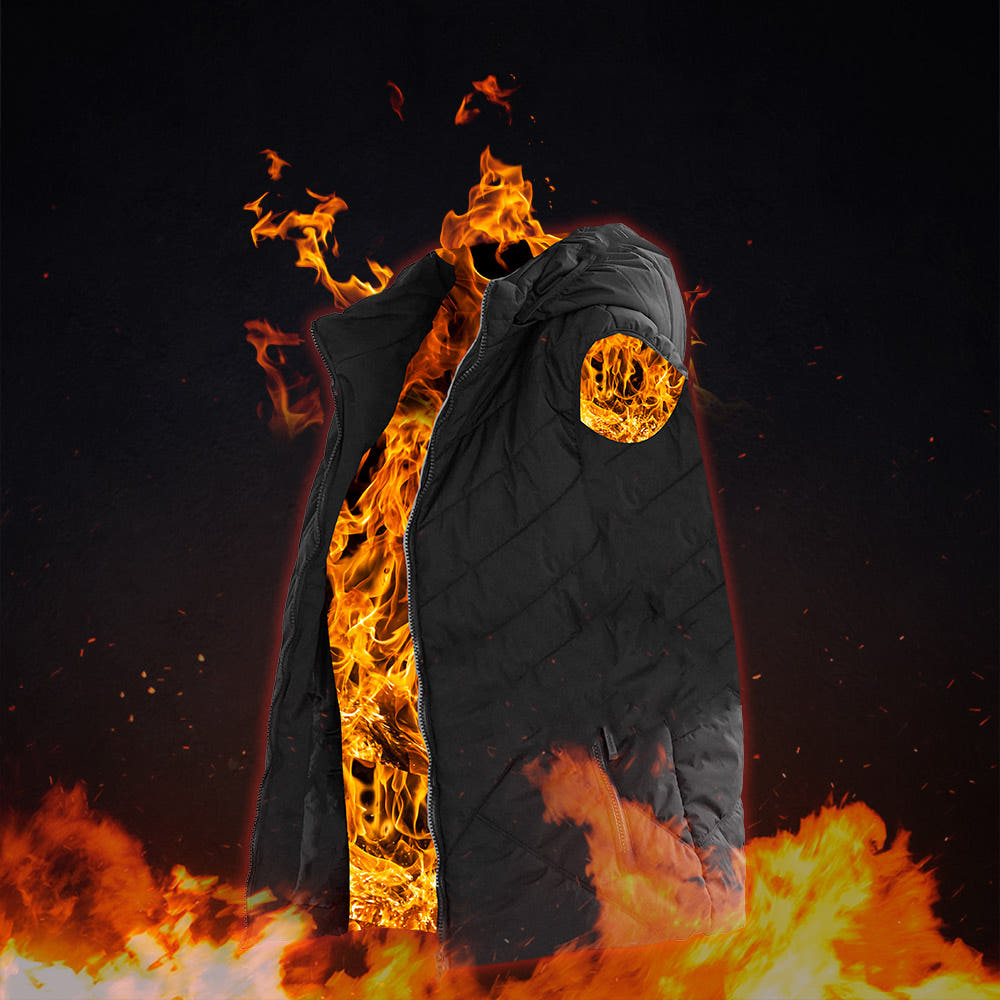 프롬비 아뜨 발열조끼 FE244 캠핑 낚시 열 경량 골프 방한 온열 열선 블랙, L