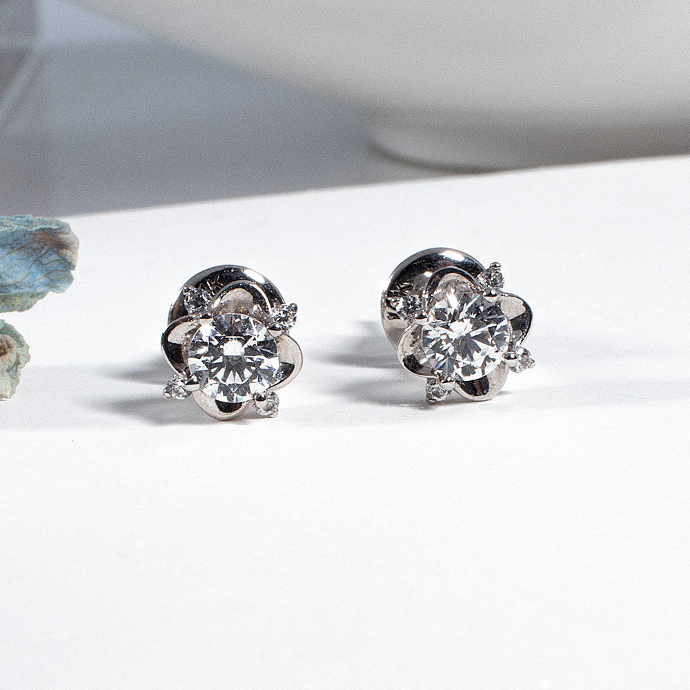 3부 다이아 연꽃 귀걸이 천연 우신 GIA 예물 데일리 결혼 기념일 선물 여자 친구 - 상품 이미지