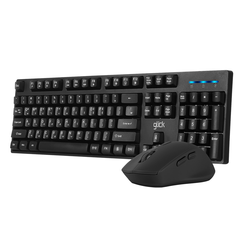 지클릭커 오피스프로 WMK60 스탠다드 M 무선 키보드 인체 공학 무소음 마우스 키스킨 포함 세트 그린 - 상세 이미지 4