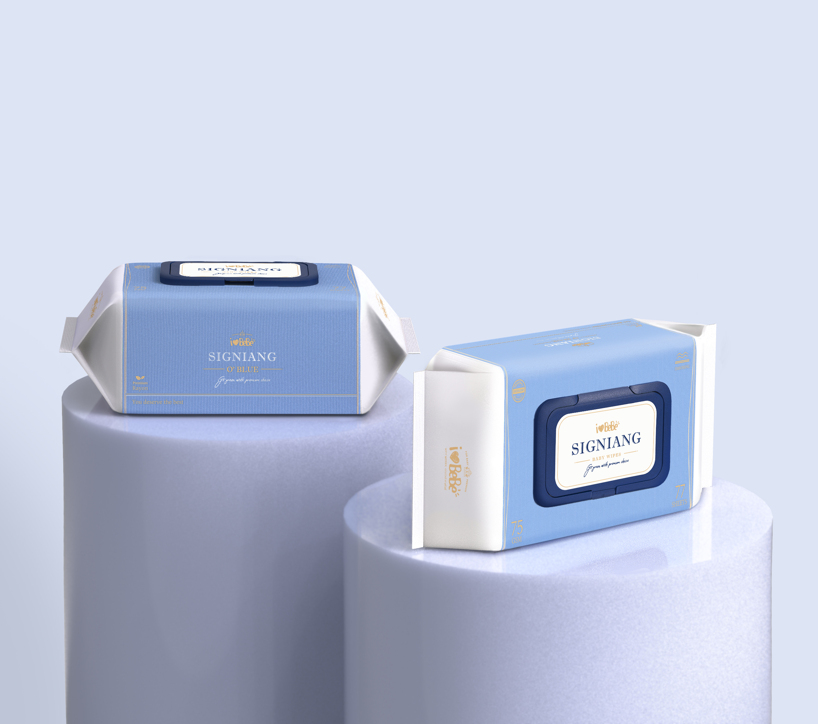 아이러브베베 시그니앙 오로즈 아기물티슈 캡형 20팩 77매 75g 고평량 도톰한 엠보