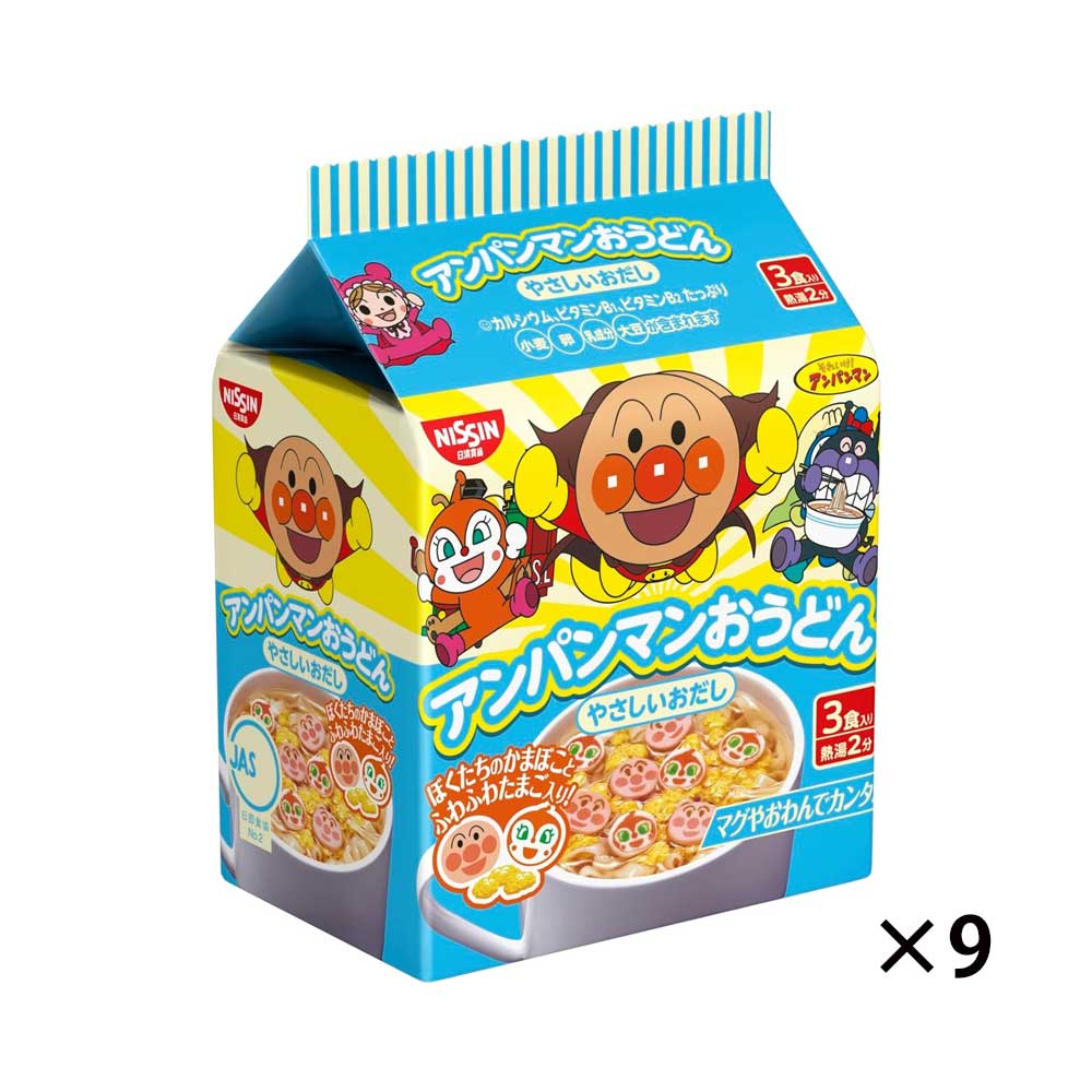 닛신 호빵맨 우동 다시맛 30g x 3개입 9개세트 (봉지 타입) 일본 라면