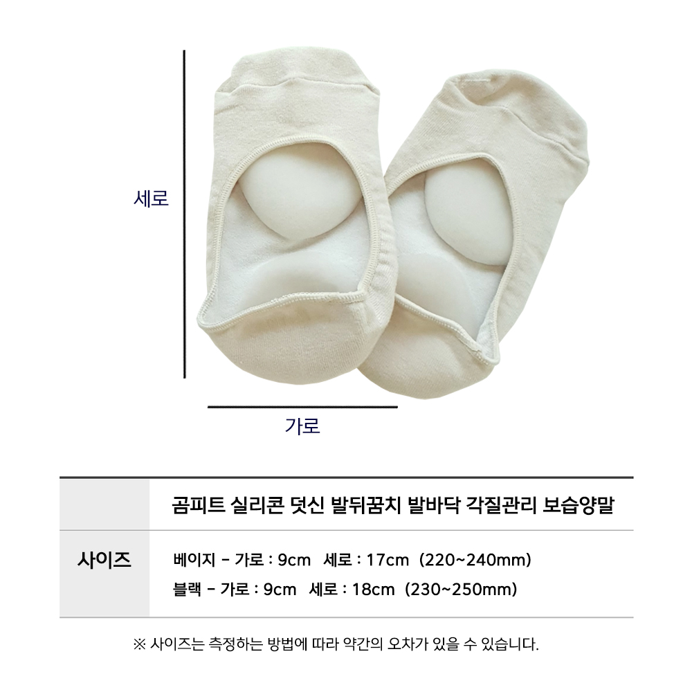곰피트 1+1 실리콘 덧신 발뒤꿈치 발바닥 각질관리 보습양말 - 상세 이미지 2