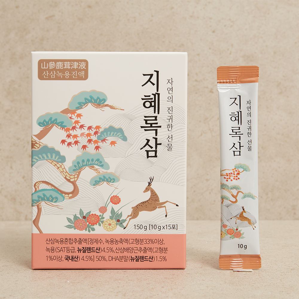 [지혜록삼] 100년 산삼 녹용진액 어린이 부모님 직장인 수험생 생녹용 녹용즙 8박스 - 상세 이미지 2