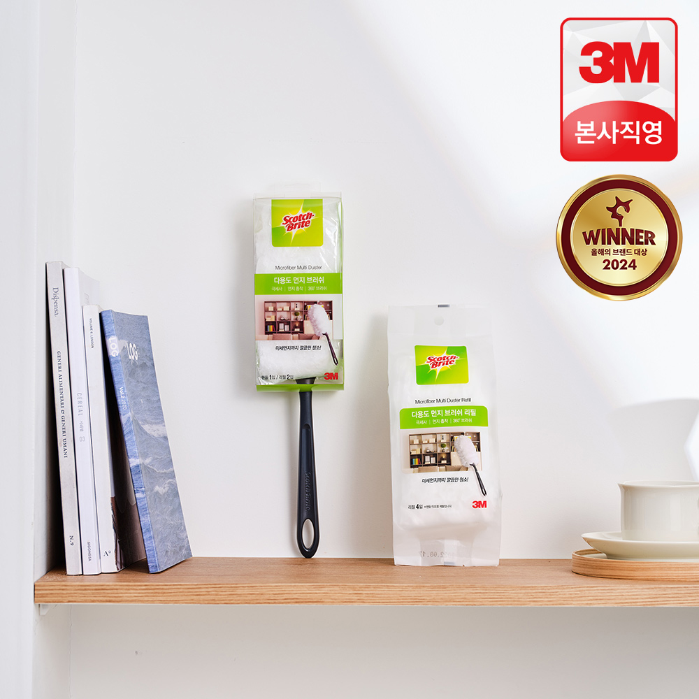 3M 스카치브라이트 먼지떨이 미세먼지 흡착 먼지털이개 핸들+리필 6개