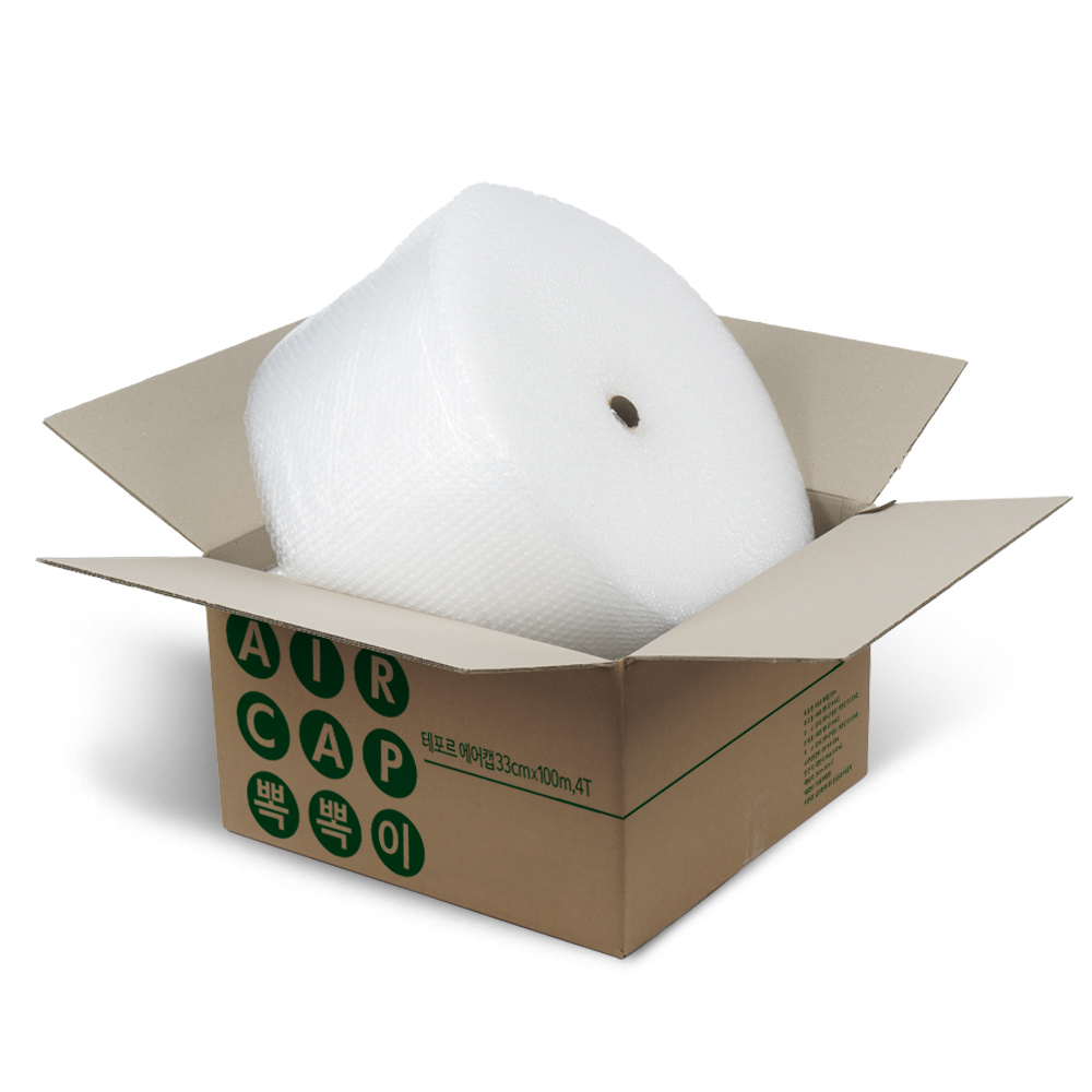 100m 국내생산 두꺼운 뽁뽁이 포장용 에어캡 완충 롤 창문 단열 테포르