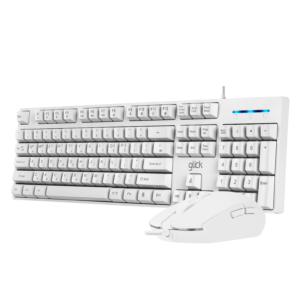지클릭커 오피스프로 GMK-500 스탠다드 M 키보드 무소음 마우스 키스킨 포함 세트 화이트 - 상세 이미지 2