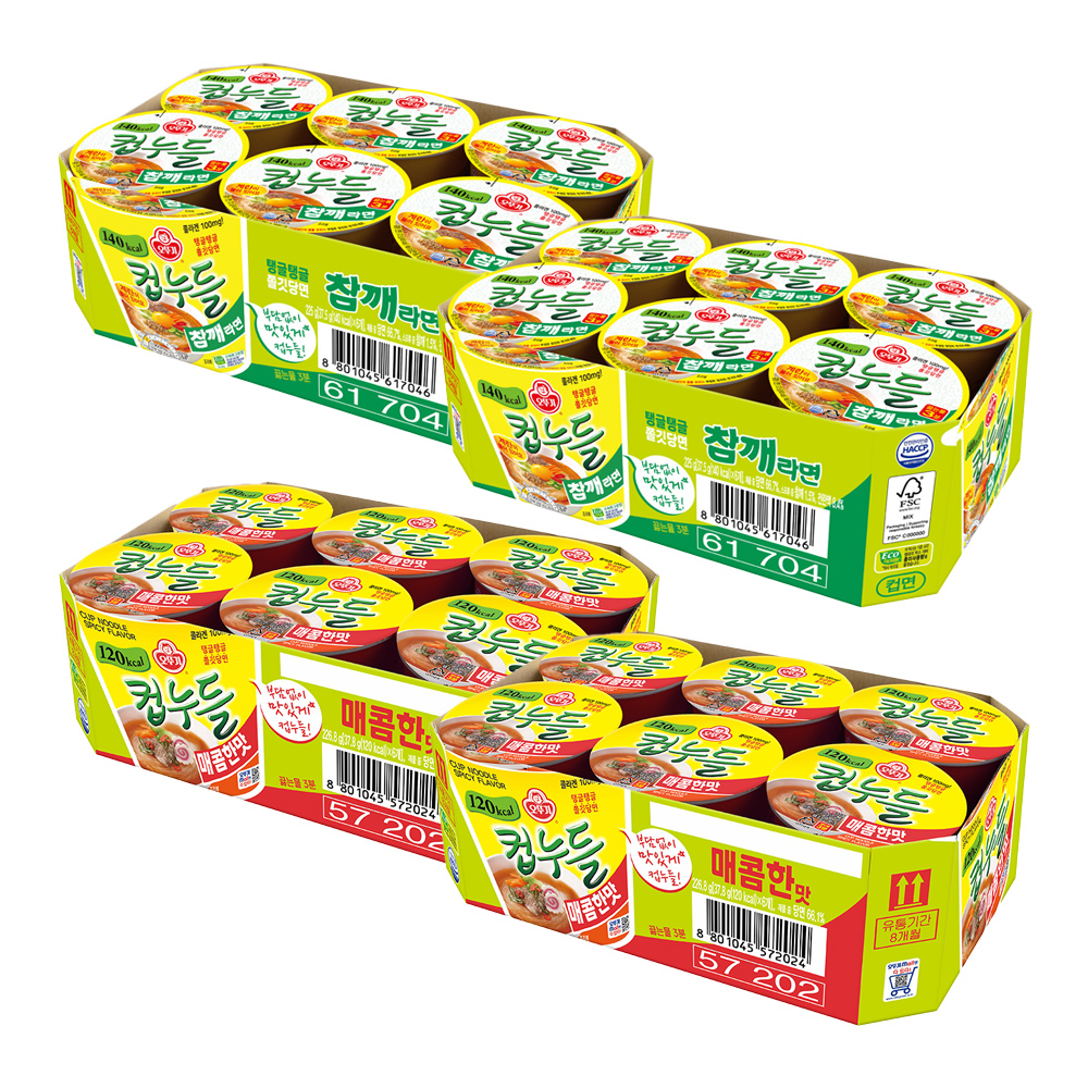 [12+12] 오뚜기 컵누들 참깨라면 12개+매콤한맛 12개 외 9종