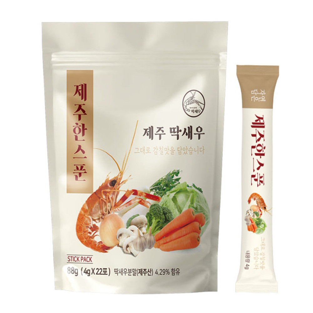 천연 원물 딱새우분말 제주한스푼 88g (4gx22포) 분말 조미료 - 상품 이미지