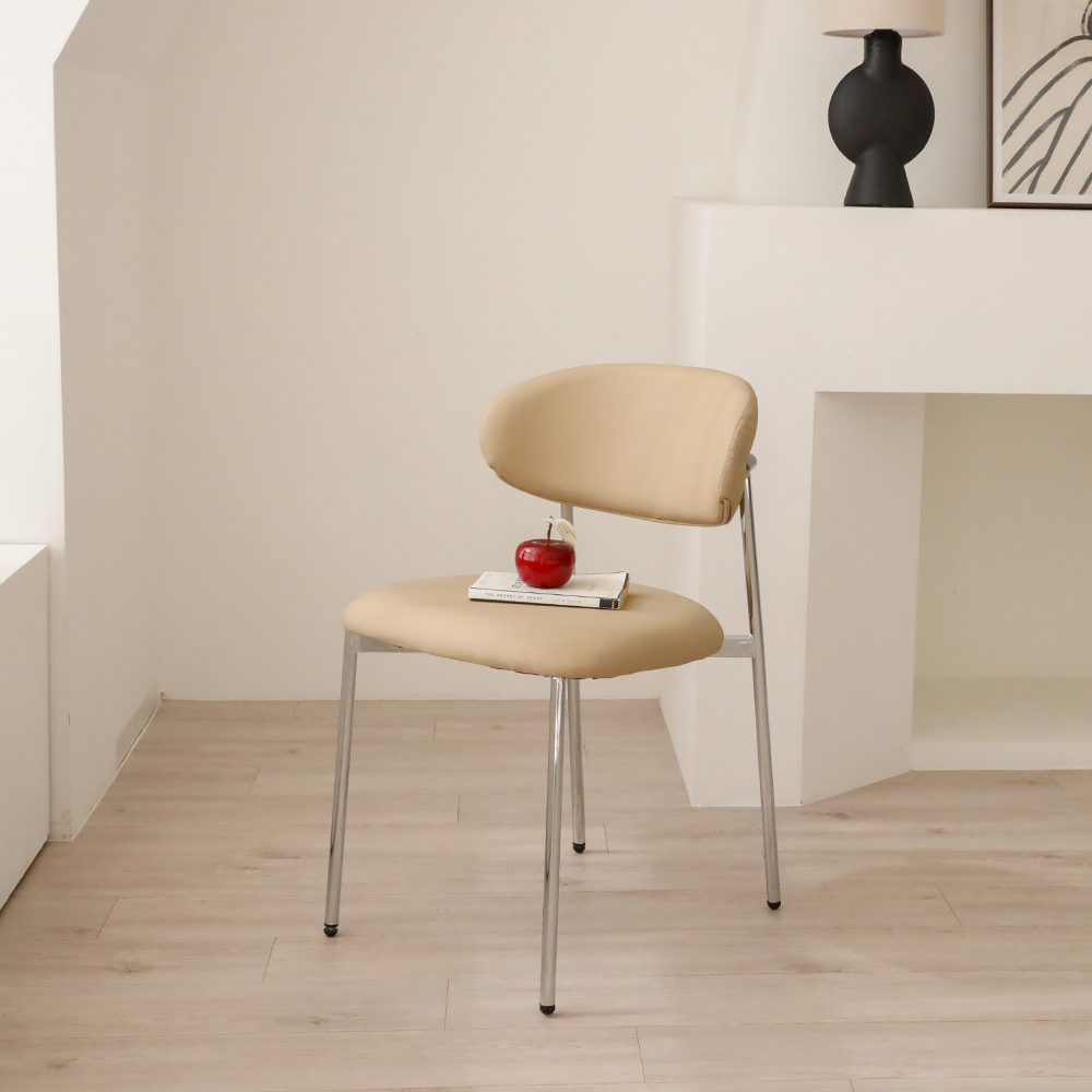 1+1 레오나 미드센츄리 모던 디자인 카페 인테리어 패브릭 식탁의자