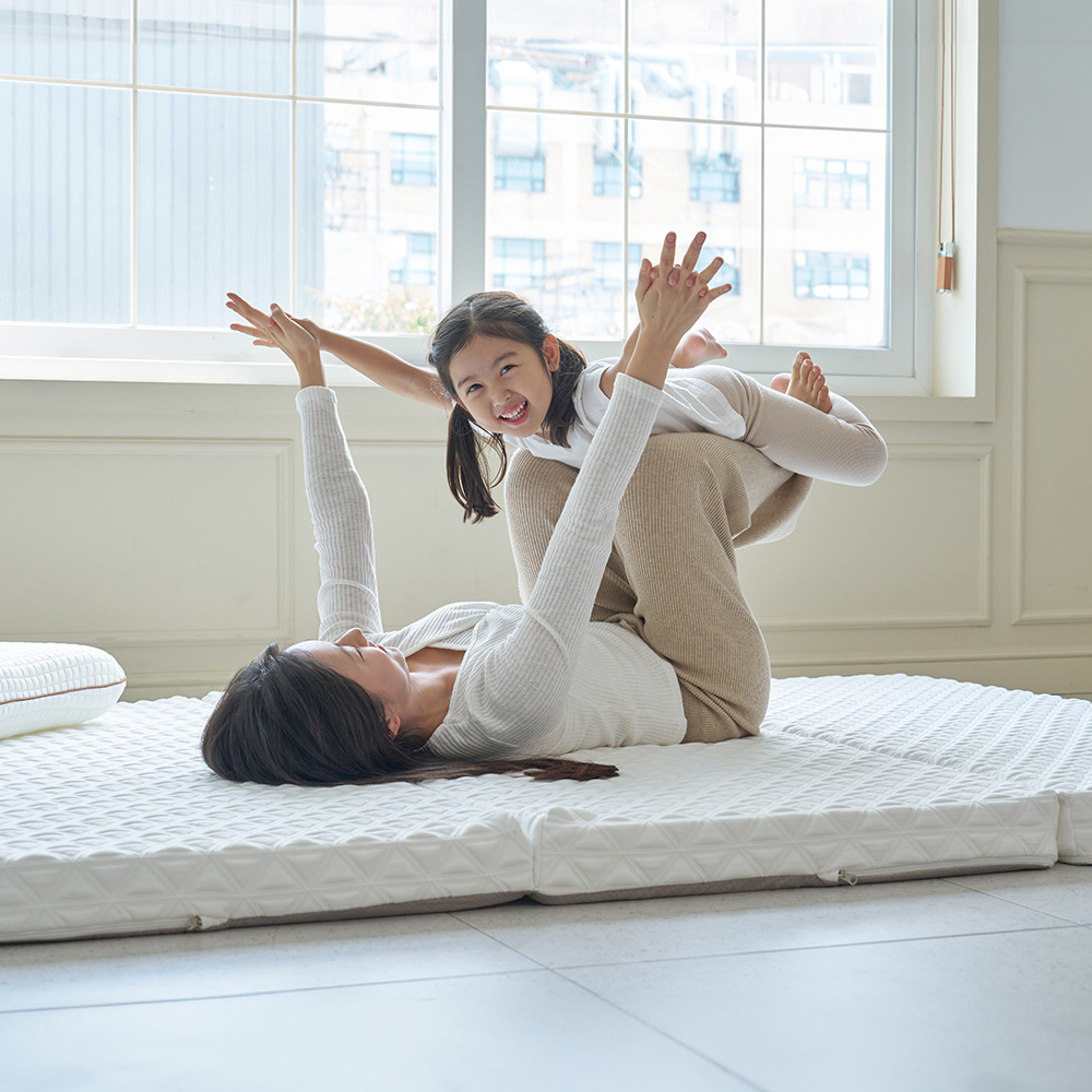 백세쾌면 허리에좋은 3단 접이식 매트리스 단단한 토퍼 침대 바닥 매트 5cm SS