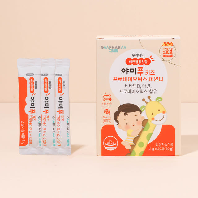[두배로드림이벤트]야미푸 키즈 프로바이오틱스 아연디 유산균 30포, 1개