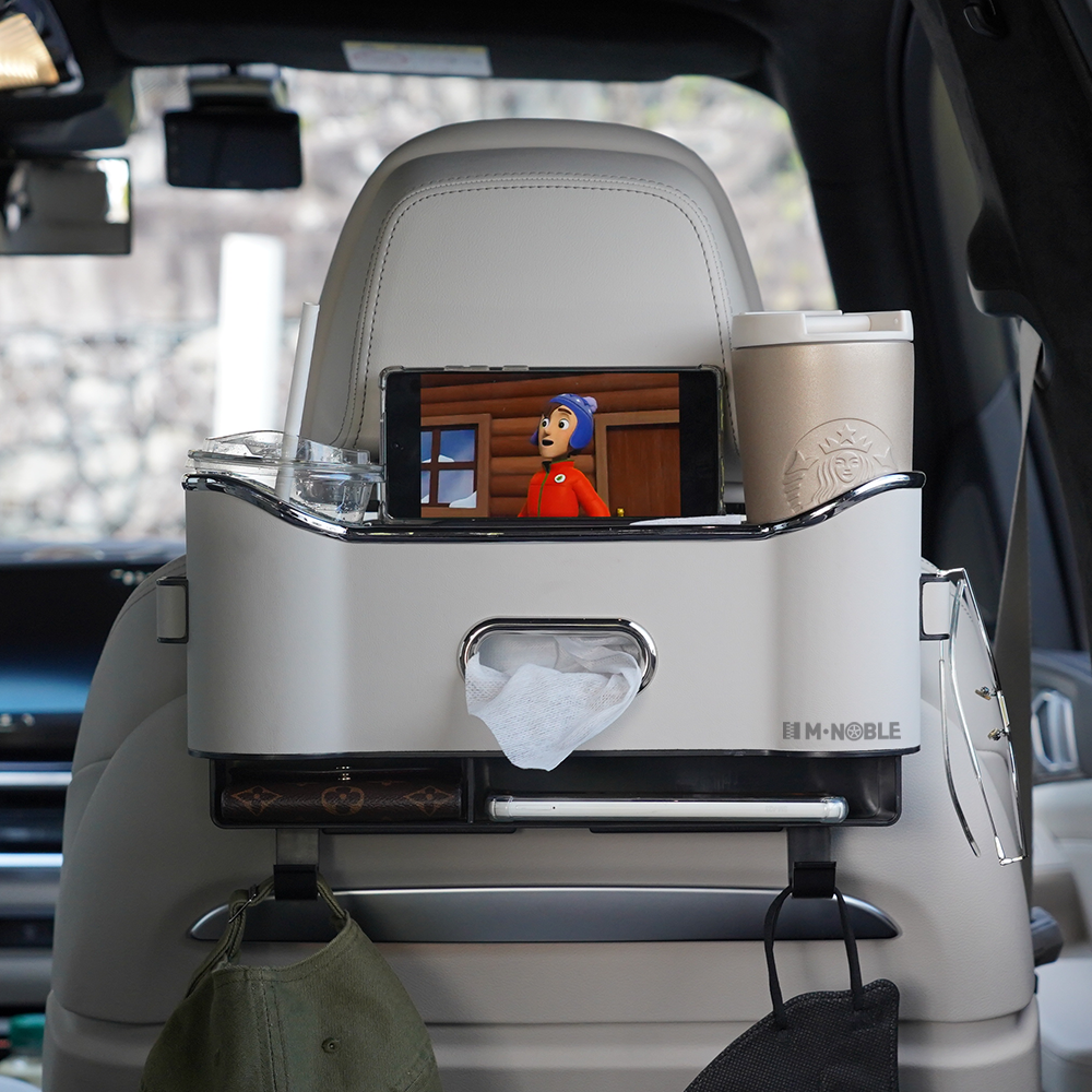 엠노블 차량용 컵홀더 자동차 텀블러 커피 음료 거치대 차량 뒷좌석컵홀더 헤드레스트 트레이