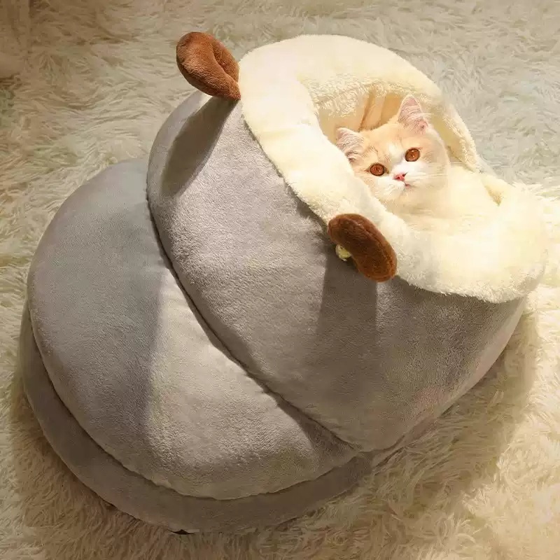 고양이 슬리핑백 겨울 침대 침낭 따뜻한 방석 둥지 이불방석 길냥이 쿠션 하우스 - 상품 이미지