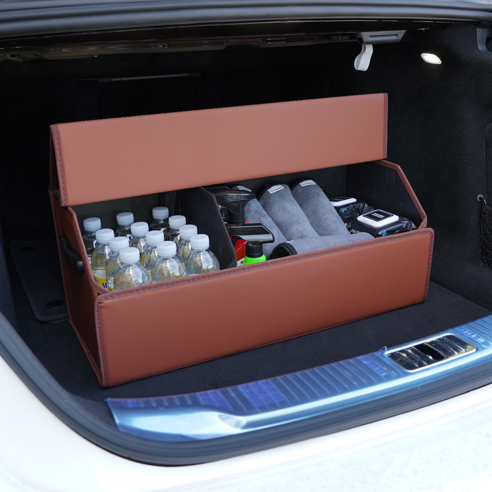 엠노블 가죽 트렁크정리함 소형 차량용 신발장 세차가방 모델Y 모델3 모델S 호환 수납함