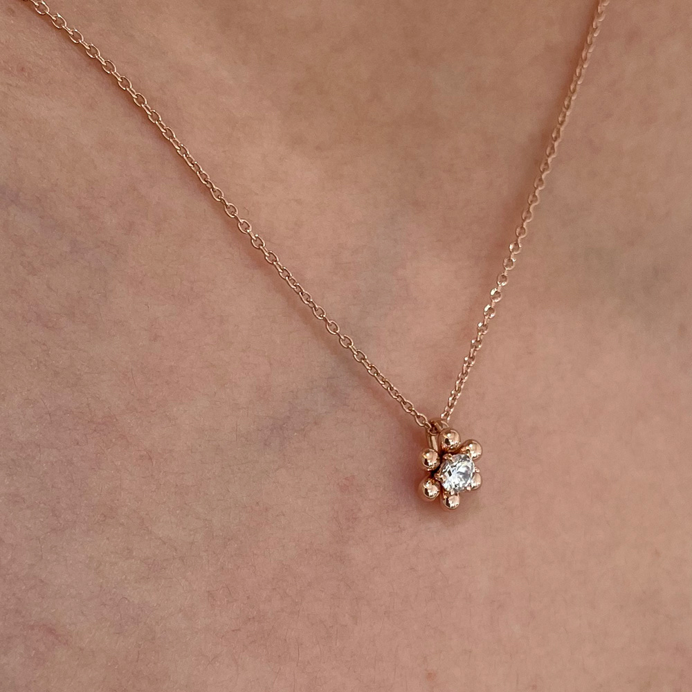 1부 천연 다이아 목걸이 3.5mm 코스모스 프로포즈 결혼 기념일 선물 여자 친구 - 상세 이미지 3
