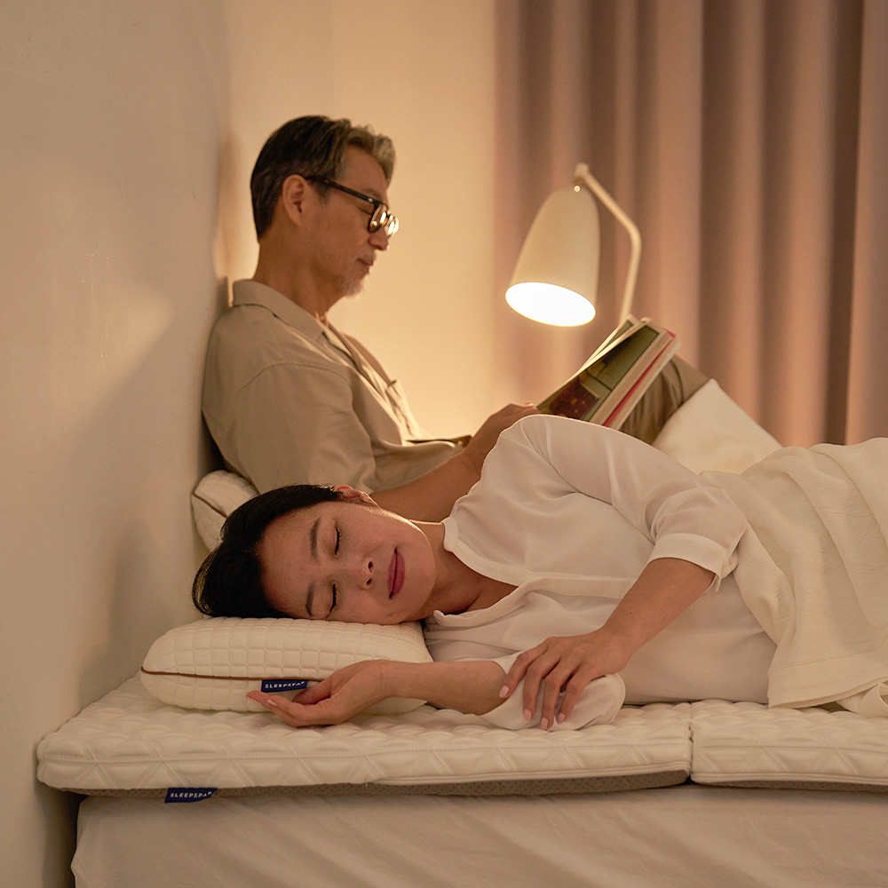 백세쾌면 허리에좋은 3단 접이식 매트리스 단단한 토퍼 침대 바닥 매트 5cm SS