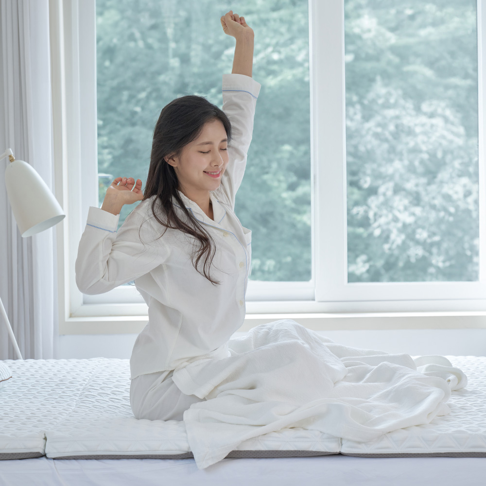 백세쾌면 허리에좋은 3단 접이식 매트리스 단단한 토퍼 침대 바닥 매트 5cm SS