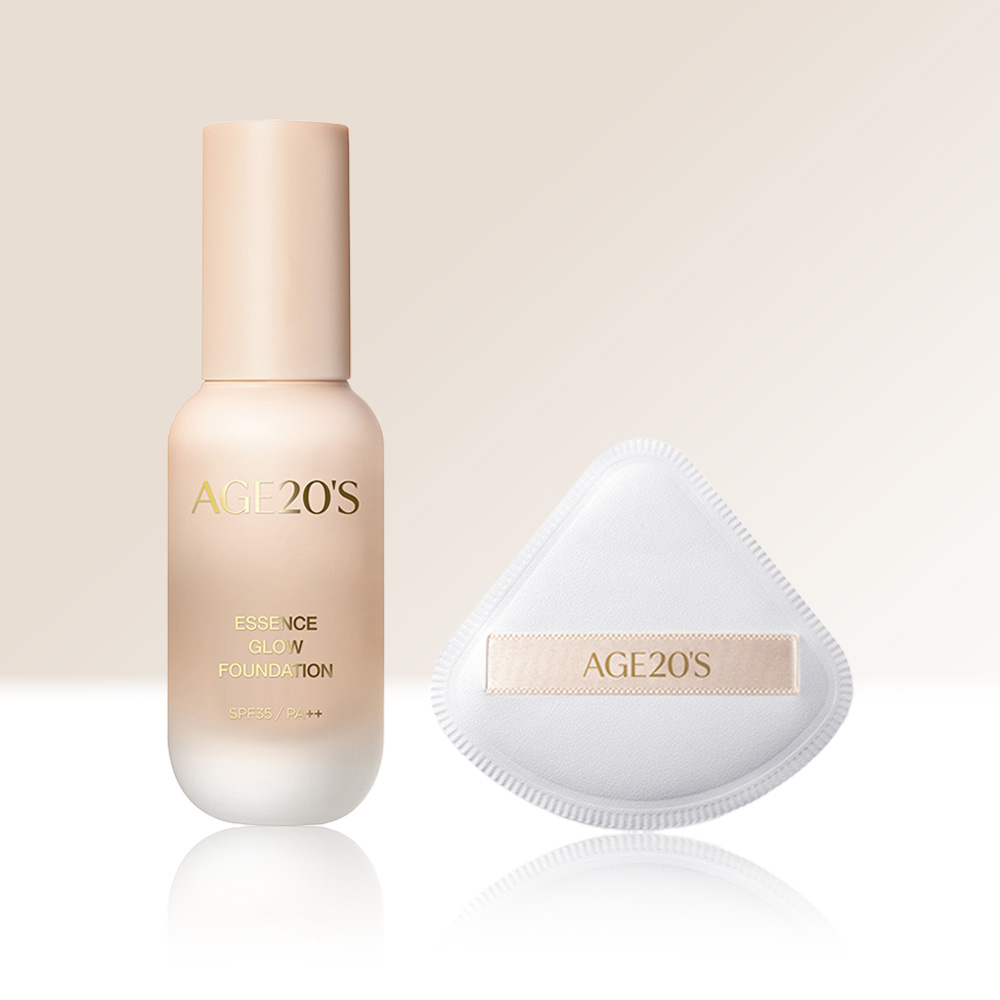 에이지투웨니스 에센스 글로우 파운데이션 30ml + 삼각 빅 퍼프 (SPF35, PA++) - 상품 이미지