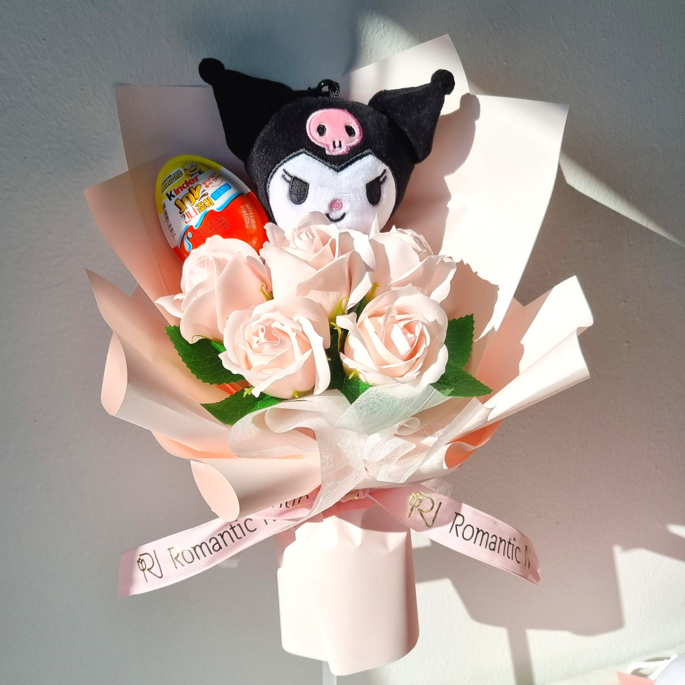 인형꽃다발 산리오 시나모롤 핑크 킨더조이 어린이 졸업 꽃다발 - 상세 이미지 5