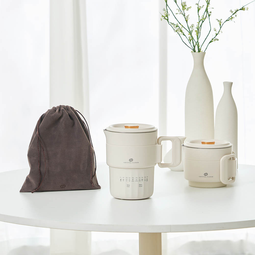 크리스탈클라우드 휴대용 전기포트 여행용 접이식 분유포트 멀티포트 커피포트 주전자 포트기
