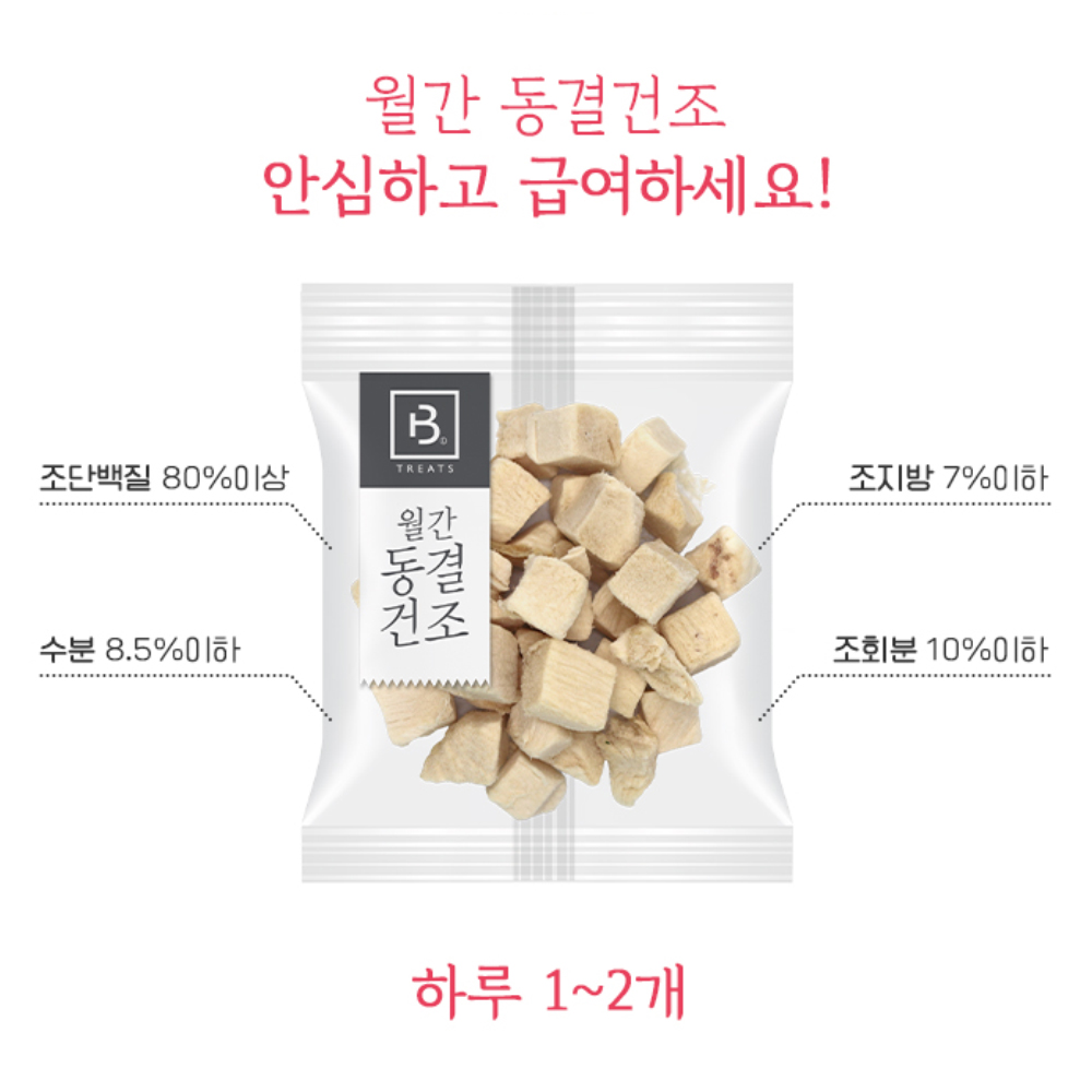 브리더랩 월간 동결건조 닭가슴살 5g x 30개입 동결건조 고양이 간식 이미지 6